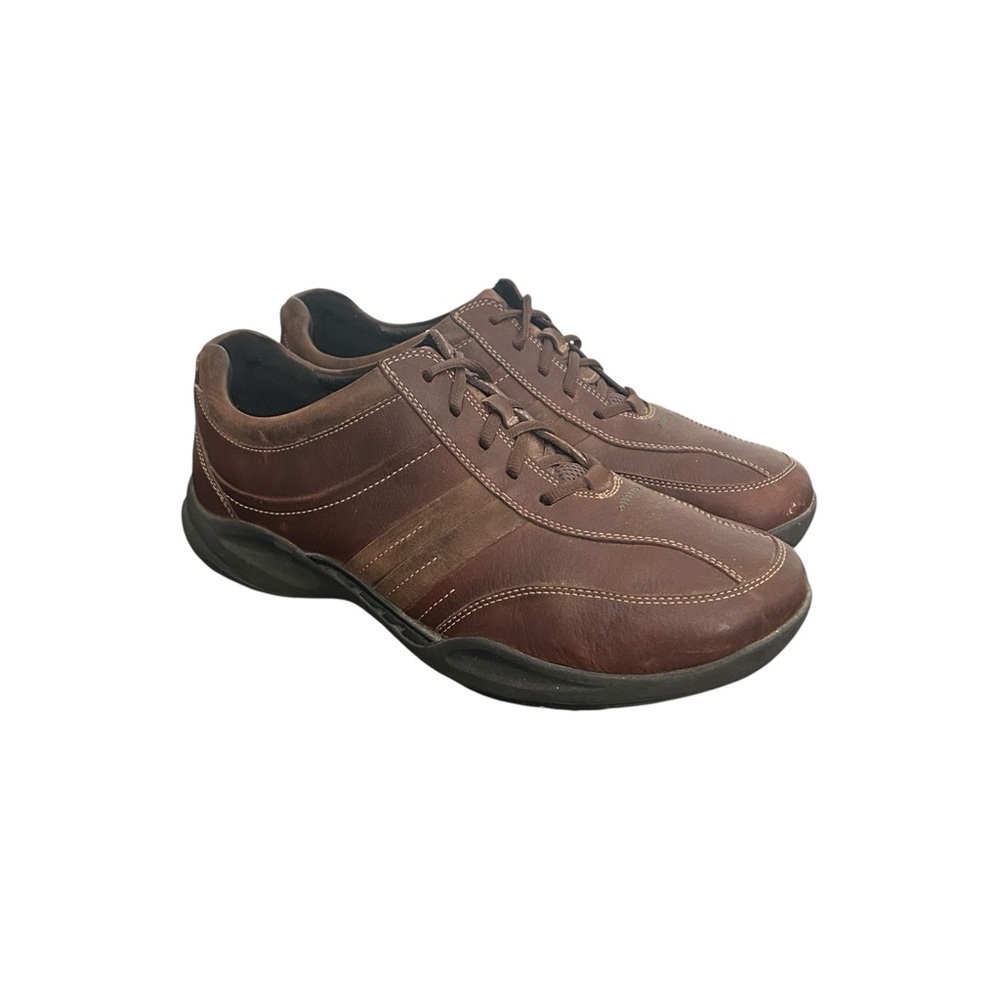 Clarks Men’s Wave 71841 Brown Leather Casual Sneakers Shoes Size 11.5 XW